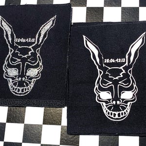 Patch Donny Darko, tissu Frank le lapin fait main à coudre sur appliqué