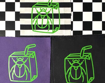 Beetlejuice Box Art Patch: Handmade Sew On Fabric Applique