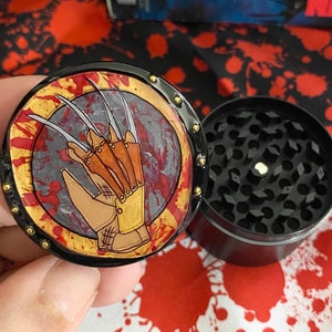 Freddy Krueger Herb Grinder, Handmade to Order Horror Spice Mill, A Nightmare on Elm Street Inspired , 2inch diameter