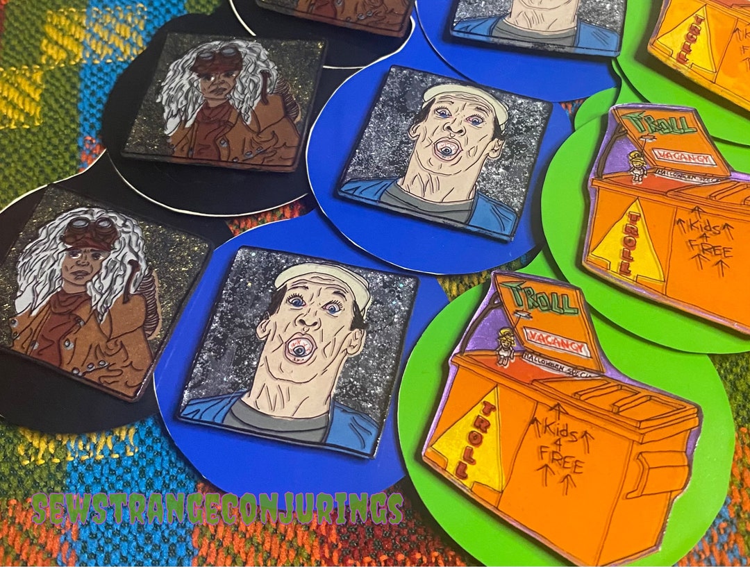 Ernest Scared Stupid Inspired Pins, Jim Varney, Eartha Kitt, Troll Trap