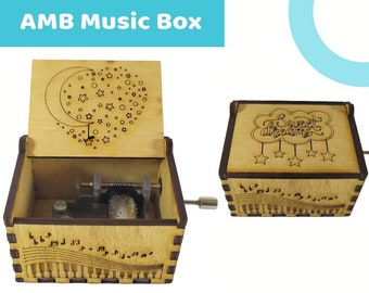 Lullaby - Johanes Brahms - Music Box - For Baby - Vintage Gift, Best gift ever, Hand crank music box, Small gift box vintage style