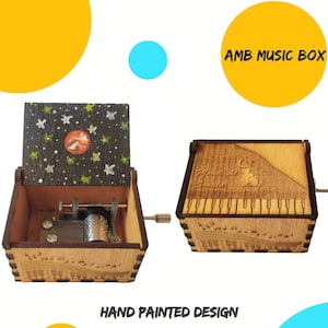 Moonlight Sonata, Beethoven, handslinger muziekdoos, pianocadeaus, maanlichtkunst, Klassiek, Beste cadeau voor iedereen, Geschilderde houten kist, Grootte: klein
