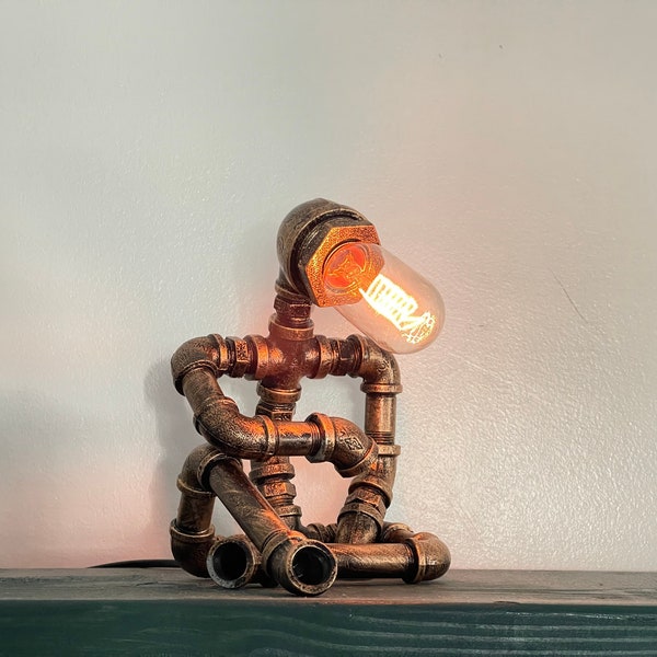 holiday gifts, Christmas gift, lamp, table lamp, desk lamp, industrial lamp, steampunk lamp, Edison lamp, gift for him, Father's day gift