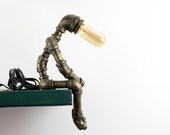 Gas pipe lamp,handmade lamp,thinker lamp,steampunk lamp,industrial lamp,plumbing pipe light,industrial desk lamp,black iron pipe lamp