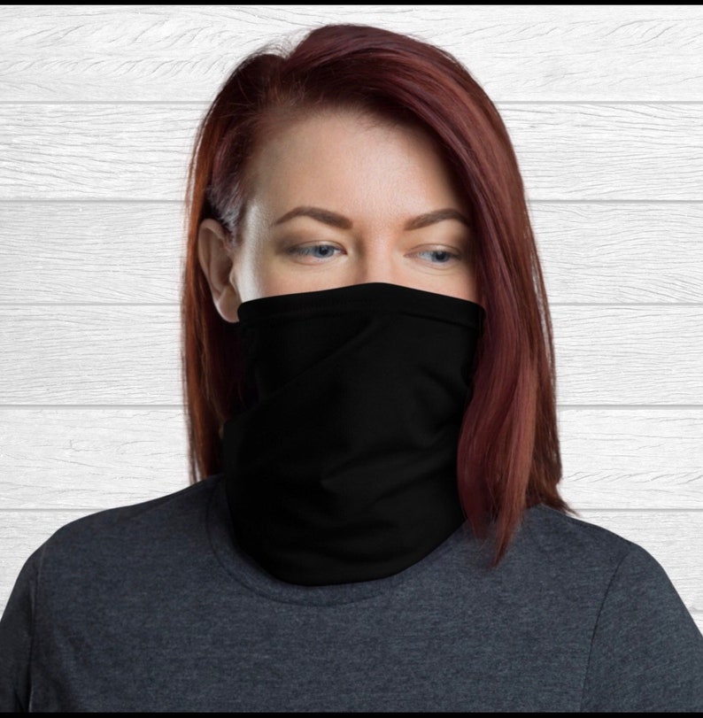 Black Neck Gaiter Lightweight Moisture Wicking Stretch Etsy