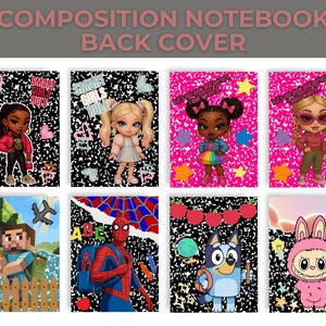 Fun Composition Notebook Cover Templates: Back to School Canva Designs ...