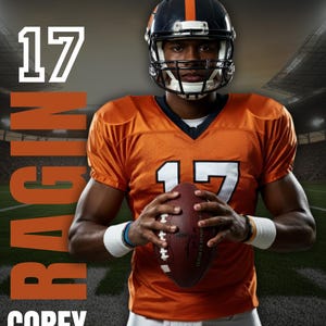 Football Poster Canva Template | DIY Senior Football Posters | Sports Poster Canva Template | Senior Sports Poster | Memory Mate