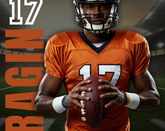 Senior Football Poster Canva Template: DIY Sports Memory Mate (Digital Download)