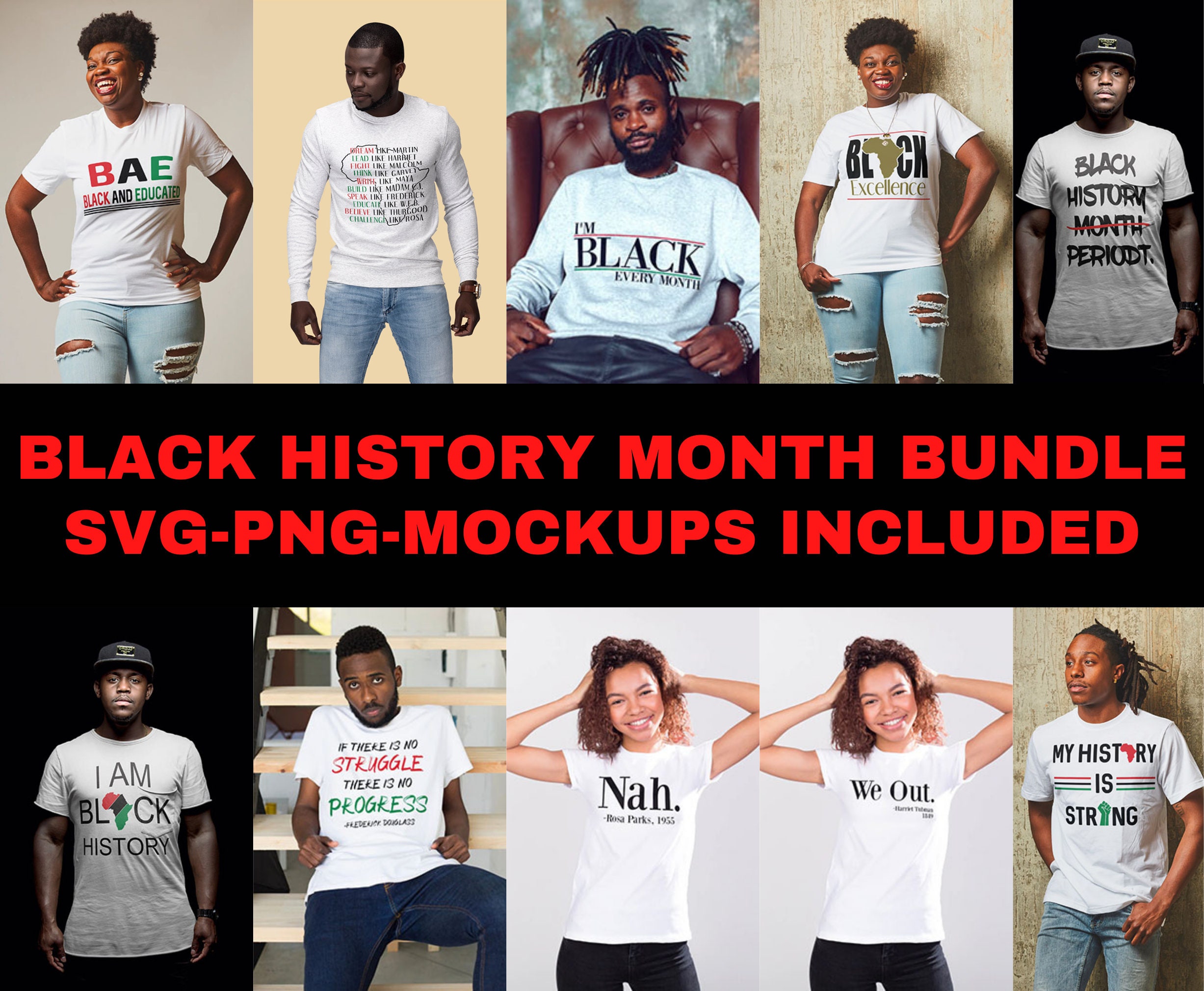 Black History Month Svg & Png Bundle - Etsy