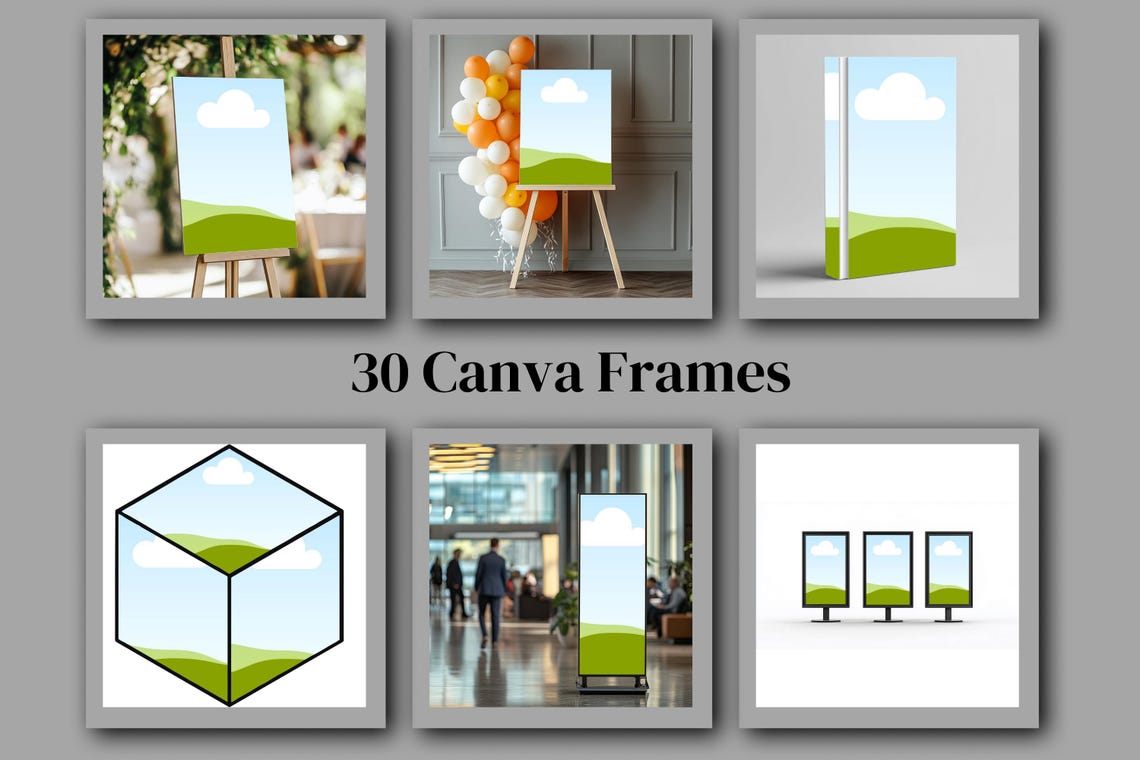 30 Canva Frames Bundle - Drag & Drop Photo - Editable Template - Frame ...