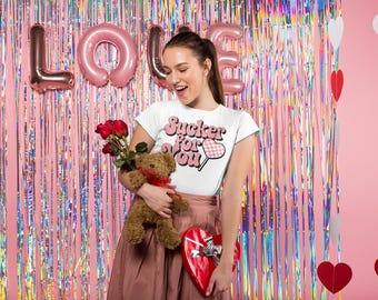 Retro Valentine SVG: Sucker For You Lollipop Design (SVG PNG File)