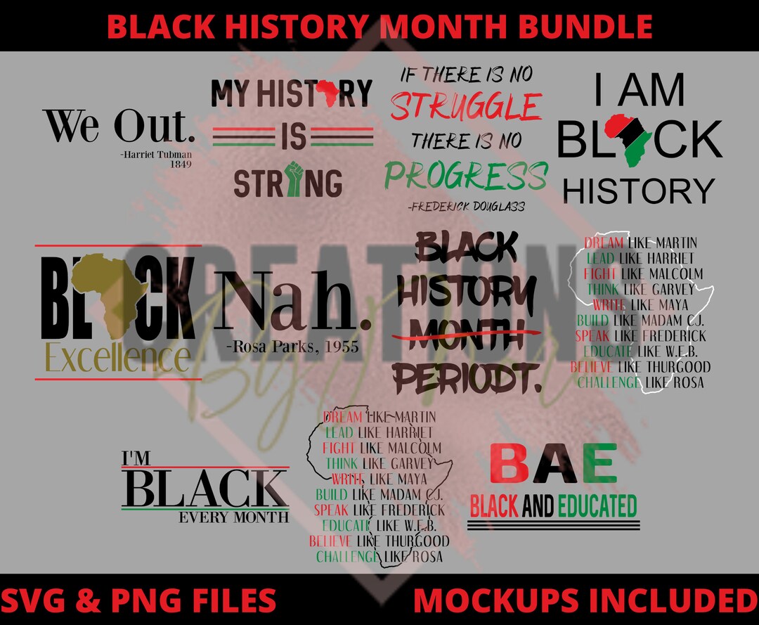 Black History Month Svg & Png Bundle - Etsy