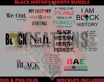 Black history month svg & png bundle
