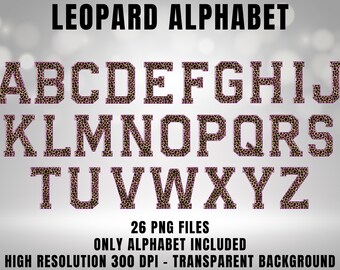 Leopard Print Varsity Alphabet PNG – Bold Letters for Graduation, Flyers, and More