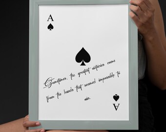 Ace of Spades Inspirational Art Print: Retro Playing Card Poster (Digital Download)