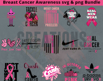 Breast Cancer Bundle 15 FILES svg and png files!!!