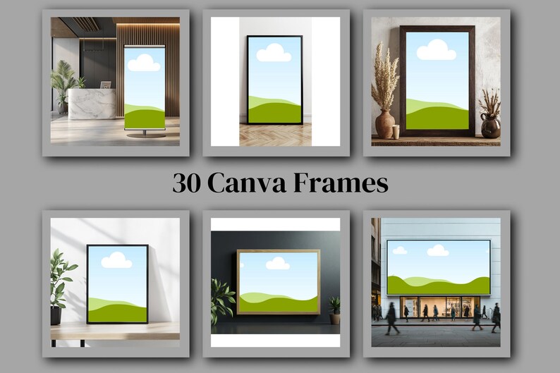 30 Canva Frames Bundle - Drag & Drop Photo - Editable Template - Frame ...