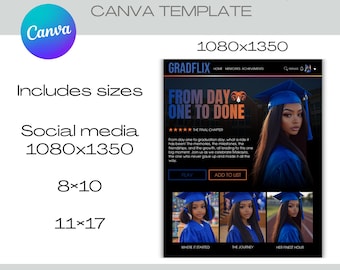 Gradflix Editable Canva Template