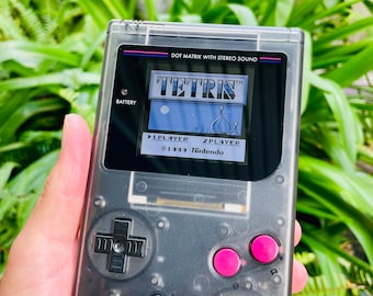 Gameboy Original DMG IPS Backlit Clear Black Custom Video Game Handheld Console