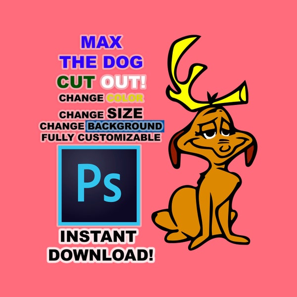 DIY Max the dog cut out PHOTOSHOP file. Whoville Grinch