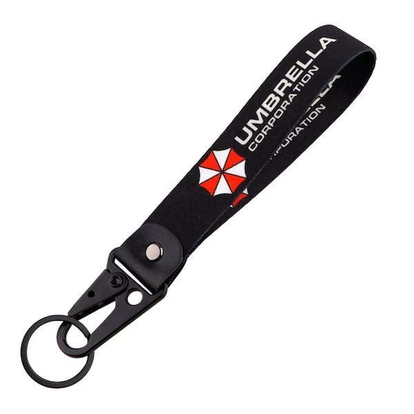 Umbrella Corporation Resident Evil Lanyard Wrist Strap Key chain for Car, Motorcycle, and Backpacks