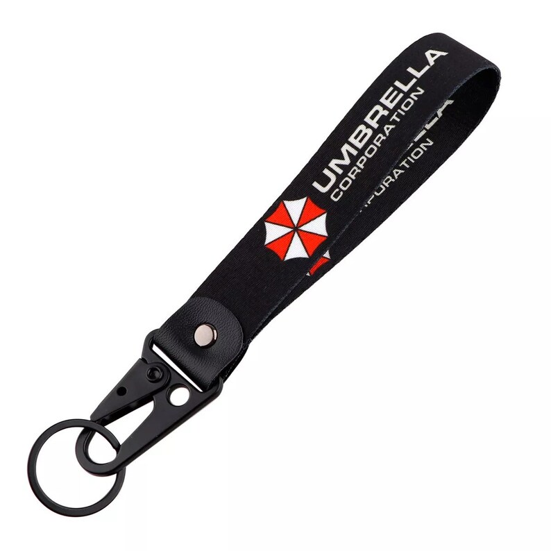 Umbrella Corporation Resident Evil Lanyard Wrist Strap Key Chain for