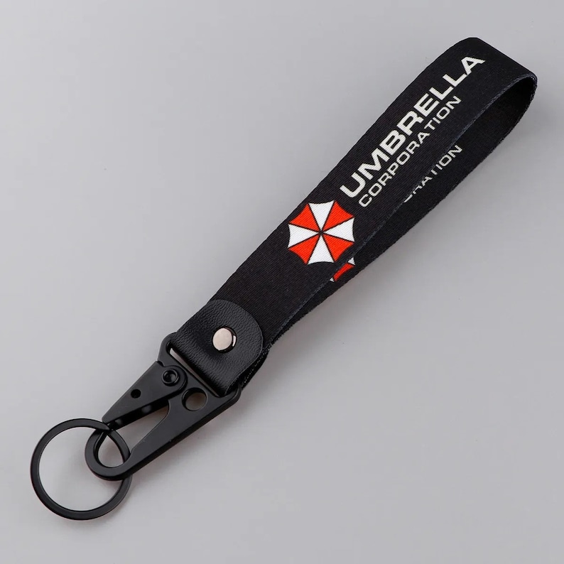 Umbrella Corporation Resident Evil Lanyard Wrist Strap Key Chain for