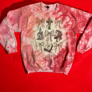 Easter Sweatshirt, Bow, Jesus, Flowers, Spring, Tie Dye, Religious, Faith, Sweatshirt, Holiday