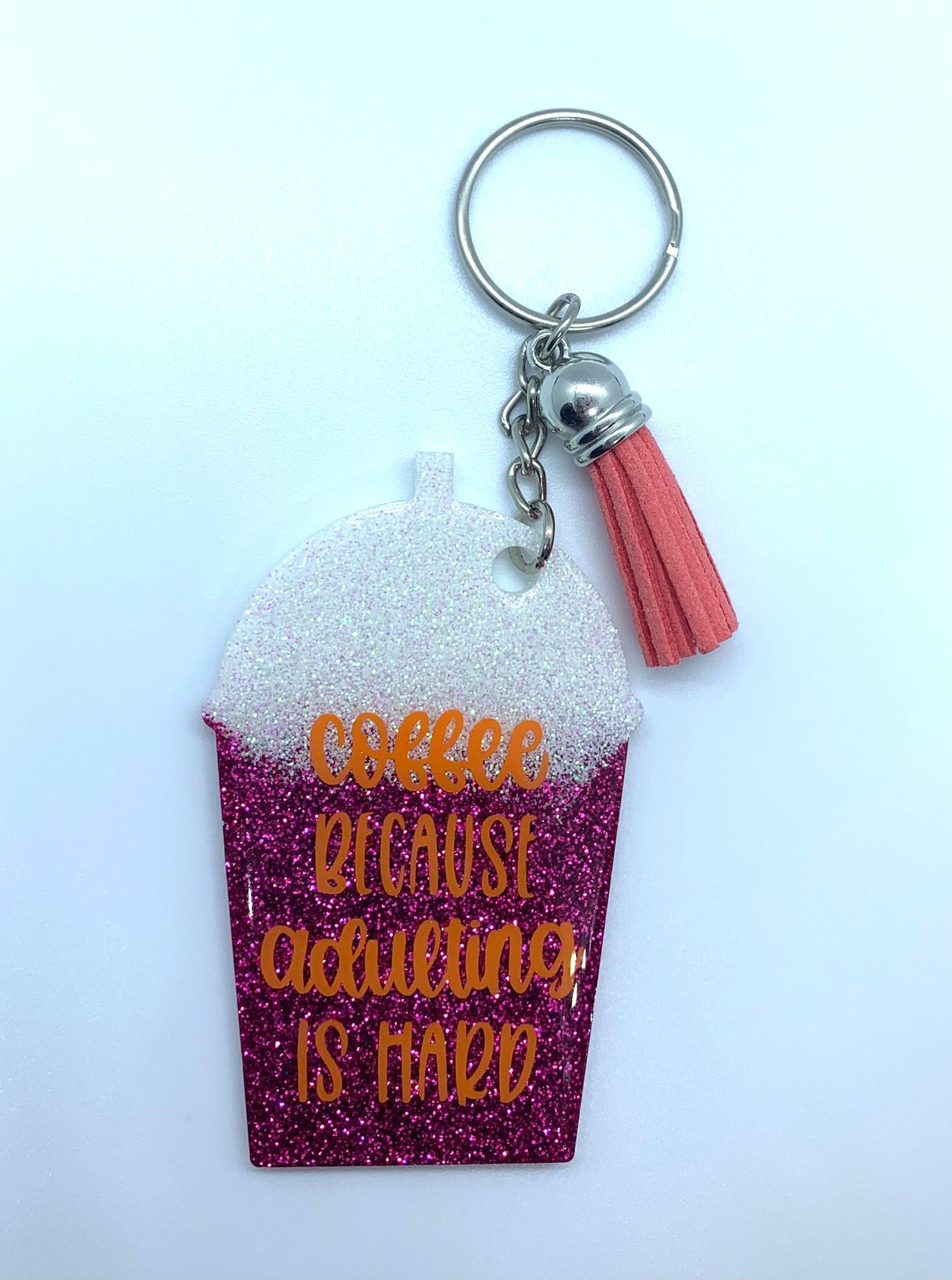 Customized Coffee Cup Keychain Etsy