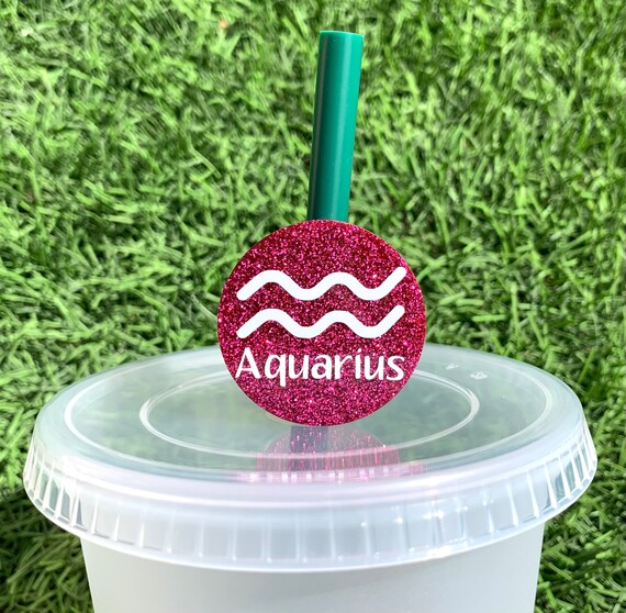 Zodiac Sign Straw Topper/glitter Straw Topper Etsy