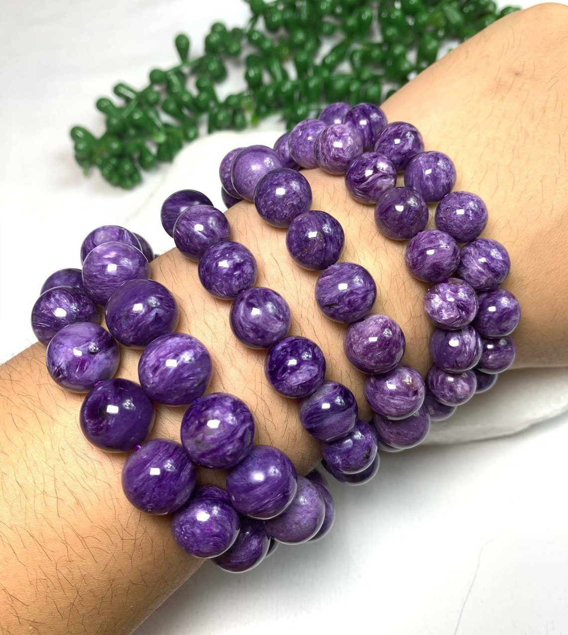 Purple Charoite Bracelet Lavender Charoite Bracelet Purple Etsy
