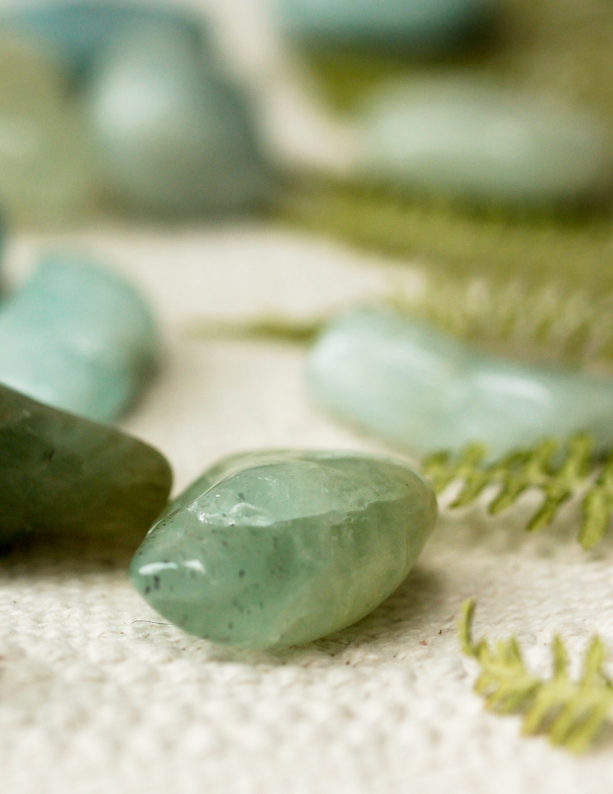 Aquamarine Tumble Stones Green Aquamarine Palm Stone Safe Etsy