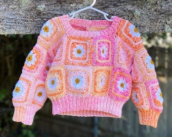 PATTERN - Ethyl Granny Square Crochet Sweater