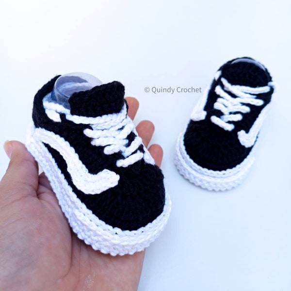 Baby Crochet shoes Vans Style soft sole shoes baby handmade sneakers Newborn shoes crochet shoes gifts baby girl shoes baby boy shoes