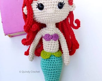 Bambola amigurumi all'uncinetto Principessa Ariel bambola attaccata per bebè Principessa Ariel per bebè regalo per bebè idea regalo baby shower