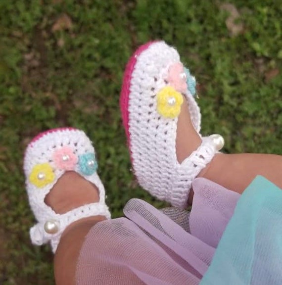 Escarpines de bebé zapatito para zapatito de niña - Etsy México