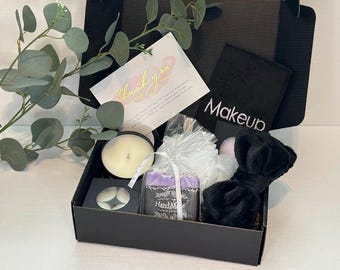 Lavendel Spa Presentask Relaxation Set med Ljus & Hemgjord Tvål