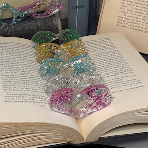 Harz-Buchseitenhalter Glitter Daumen Lesezeichen Alternative Einzigartiges Geschenk für Buch-Liebhaber Geschenkidee für Leser Stocking Stuffer Accessoire