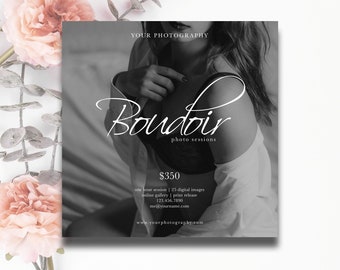 Boudoir Mini Session Template for Photographers, Boudoir Photography Photoshop Template, Photography Marketing, INSTANT DOWNLOAD!