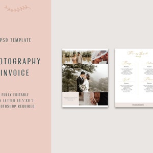Photographer Pricing Sheet Photoshop Template, Pricing Guide for Photographers, Photography Pricing, PSD Template, Photography Forms
