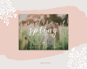 Spring Mini Session Template, Easter Mini Session, Spring Marketing Board, Instagram Template for Photographers, Social Media Announcement
