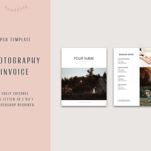 Photographer Pricing Sheet Photoshop Template, Pricing Guide for Photographers, Photography Pricing, PSD Template, Photography Forms