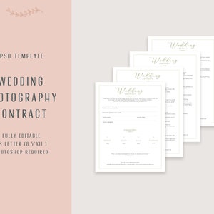 Client Contract Photography Template, Wedding Contract Form for Photographer, Photography Contract Form, Photo Contract, PSD Template