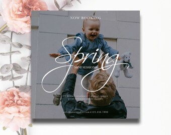 Spring Mini Session Template, Easter Mini Session, Spring Marketing Board, Instagram Template for Photographers, Social Media Announcement