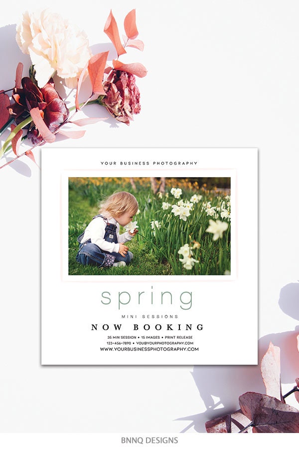 Spring Mini Session Template, Easter Mini Session, Spring Marketing ...