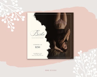 Boudoir Mini Session Template for Photographers, Boudoir Photography Photoshop Template, Photography Marketing Tools, INSTANT DOWNLOAD!