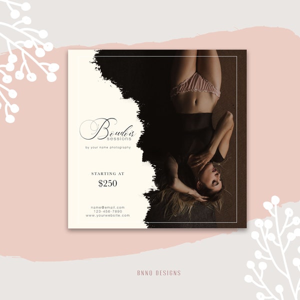 Boudoir Mini Session Template for Photographers, Boudoir Photography Photoshop Template, Photography Marketing Tools, INSTANT DOWNLOAD!