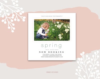 Spring Mini Session Template, Easter Mini Session, Spring Marketing Board, Instagram Template for Photographers, Social Media Announcement