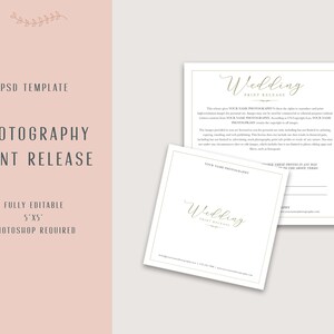 Print Release for Photographer, Print Release Form, Photography Release, Wedding Photography Form, Photoshop Template, Editable Template