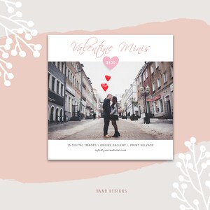 Valentinstag Mini Session Vorlage, bearbeitbare Photoshop Vorlage, für Fotografen Vorlage, Fotografie Marketing, SOFORTIGER DOWNLOAD